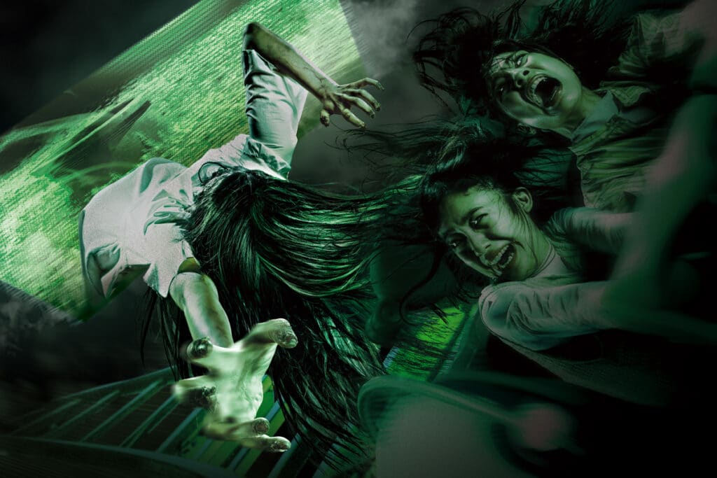 Artists impression of Sadako's Curse ride at Halloween Horror Nights, USJ