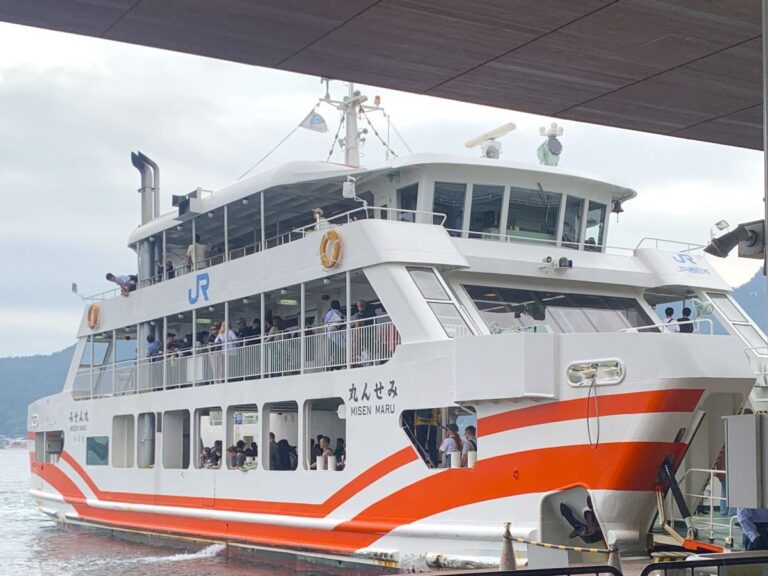 JR West ferry at the dock in Miyajimaguchi, Hiroshima