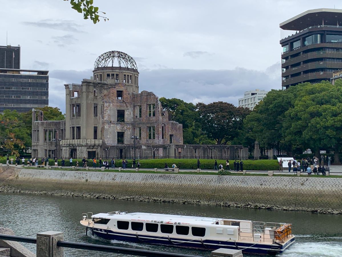 View of the Atomic Bomb Dome in Hiroshima from the other side of the river
