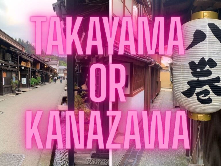 side by side images of Takayama and Kanazawa