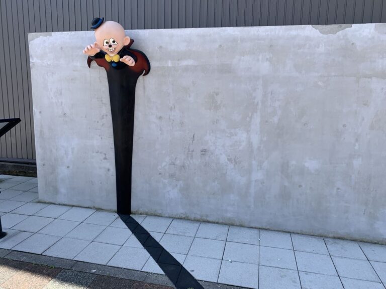 Statue of manga character Kurobee on Manga road in Himi, Toyama