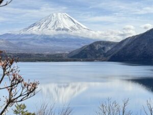 Mount Fuji reflected in the lake