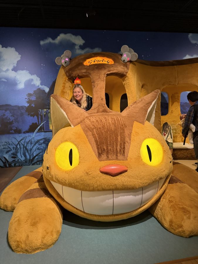 Helen from Japlanease in the Cat Bus in Ghibli Park
