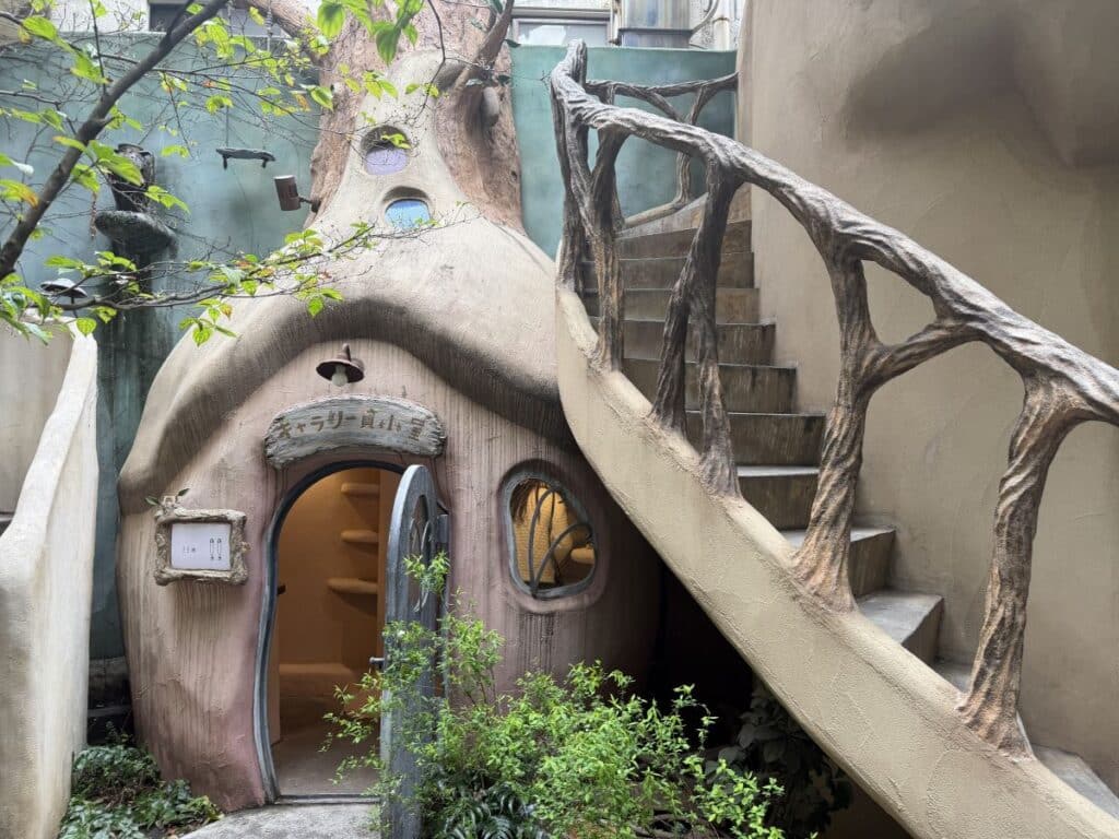 Fairytale style building that houses the art gallery at Petit Mura in Tokyo