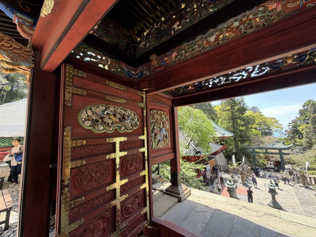 Ornate gate at Kunozan Toshogu Shrine in Shizouka