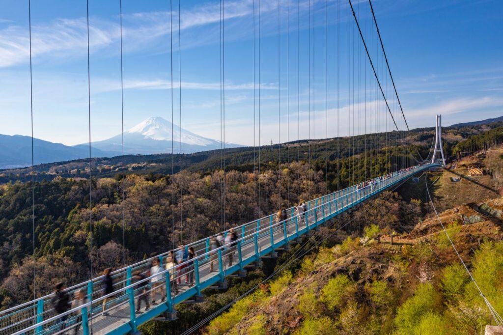 Mishima Skywalk with Mount Fuji in the background