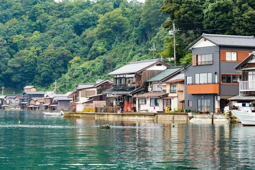 view of the fishing houses in Ine near Kyoto