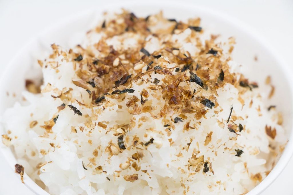 Furikake seasoning sprinkled on a bowl of rice