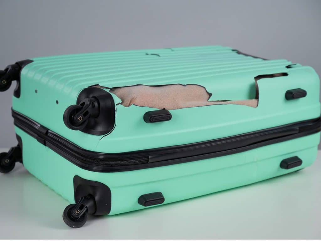 broken suitcase